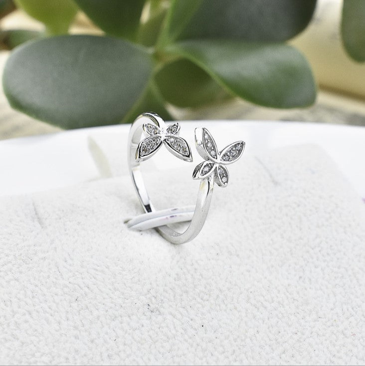 Sterling Silver Adjustable Butterfly Ring - A Touch of Elegance and Freedom - ZENTRION