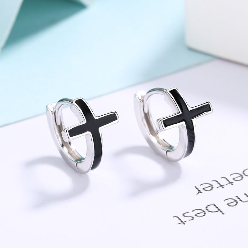 Edge of Grace – S925 Sterling Silver Cross Earrings (Unisex) - ZENTRION