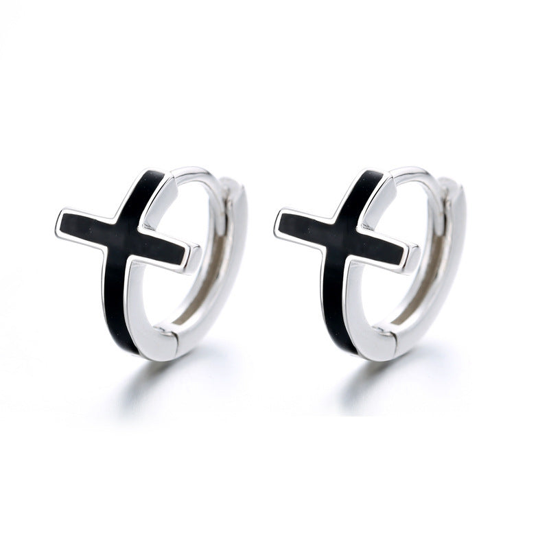 Edge of Grace – S925 Sterling Silver Cross Earrings (Unisex) - ZENTRION