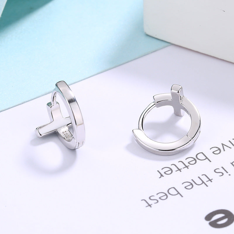 Edge of Grace – S925 Sterling Silver Cross Earrings (Unisex) - ZENTRION