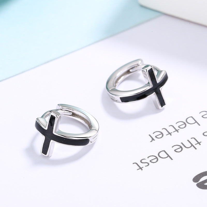Edge of Grace – S925 Sterling Silver Cross Earrings (Unisex) - ZENTRION