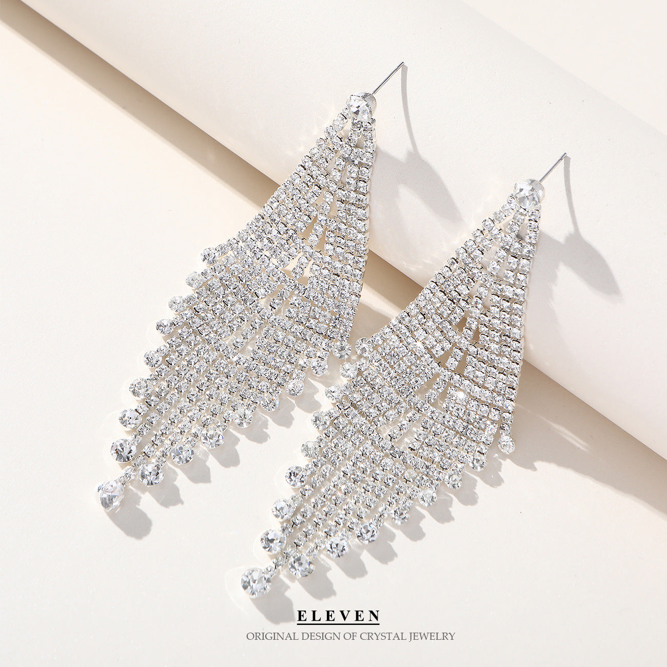 Sparkling Leaf Design Tassel Earrings – Bold Elegance for Women - ZENTRION