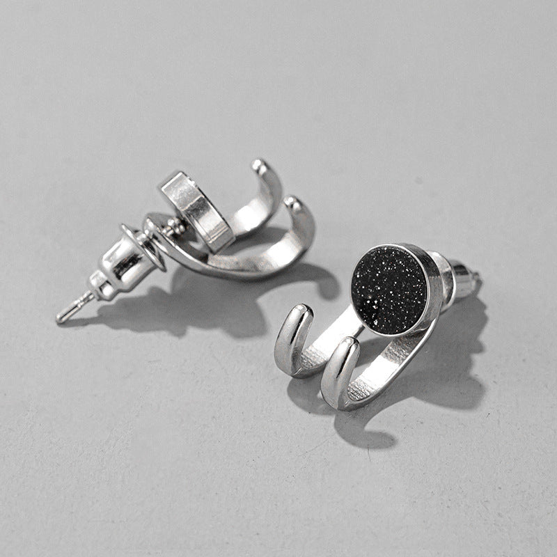 Everyday Elegance – 925 Sterling Silver Unisex Stone Earrings (Agate & Sandstone) - ZENTRION