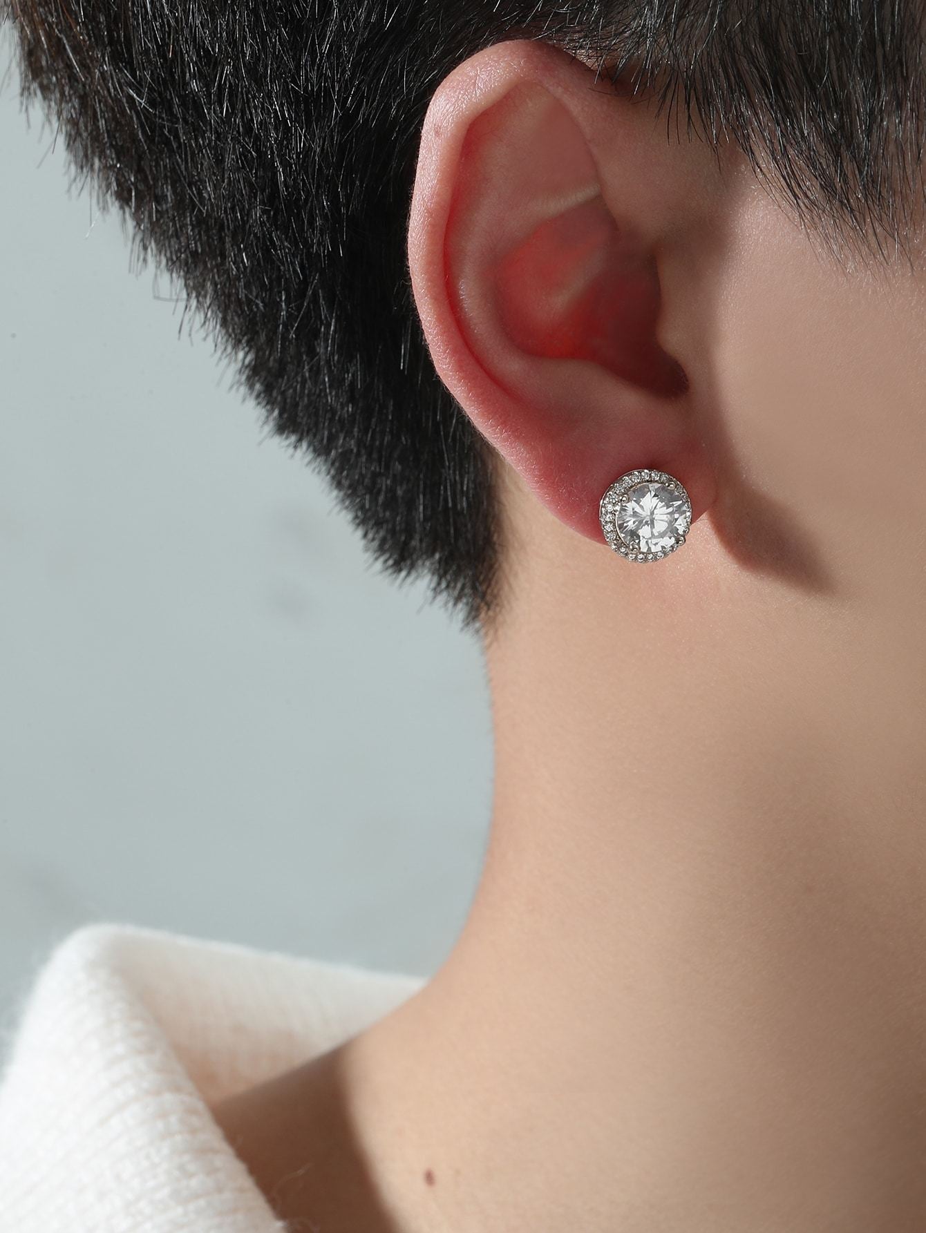 Micro Set Zircon Round Stud Earrings for Men – Elegant & Timeless Accessory - ZENTRION