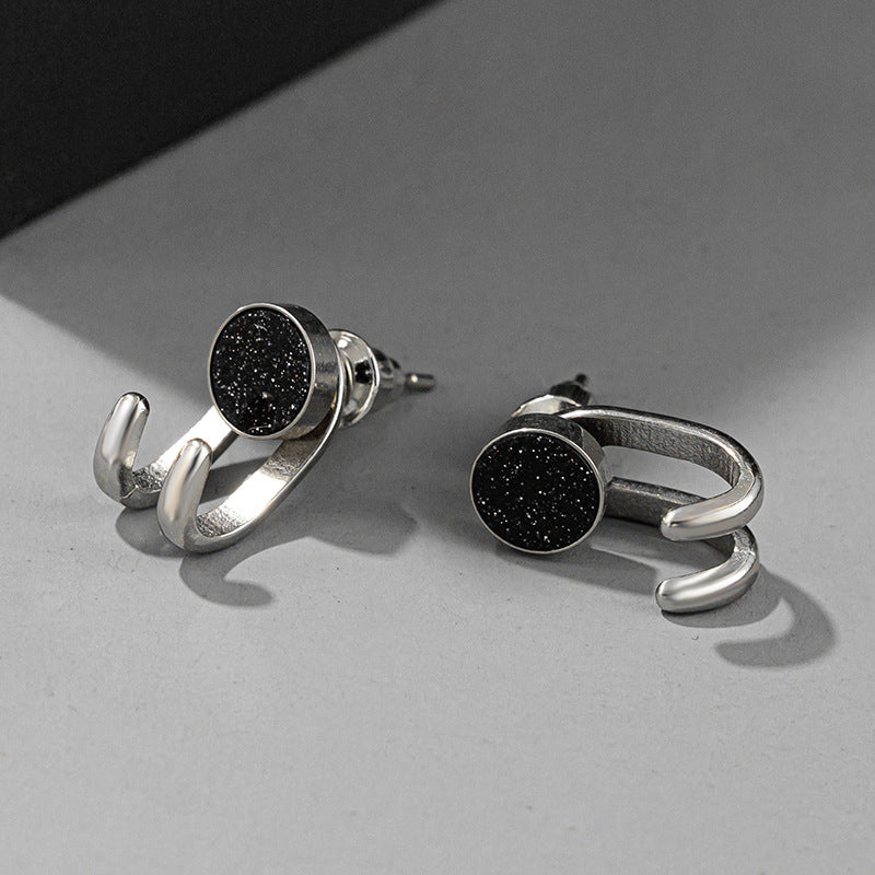 Everyday Elegance – 925 Sterling Silver Unisex Stone Earrings (Agate & Sandstone) - ZENTRION
