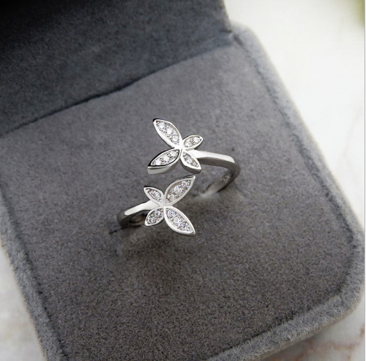 Sterling Silver Adjustable Butterfly Ring - A Touch of Elegance and Freedom - ZENTRION