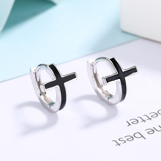Edge of Grace – S925 Sterling Silver Cross Earrings (Unisex) - ZENTRION