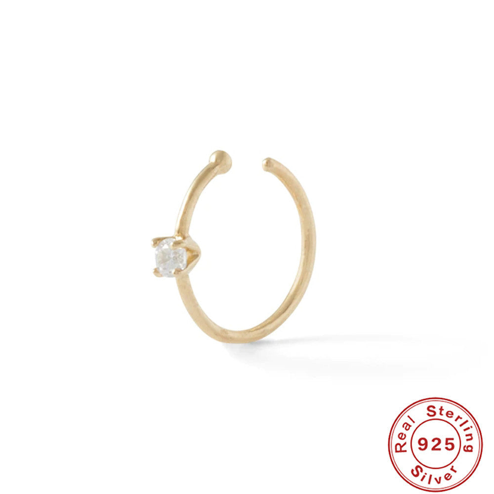 Elegant 925 Sterling Silver Geometric Nose Piercing – Chic and Modern Design for Women - ZENTRION