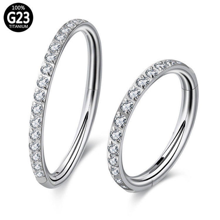 Luxury Titanium Zircon Piercing Earrings – Elegant & Hypoallergenic Design - ZENTRION
