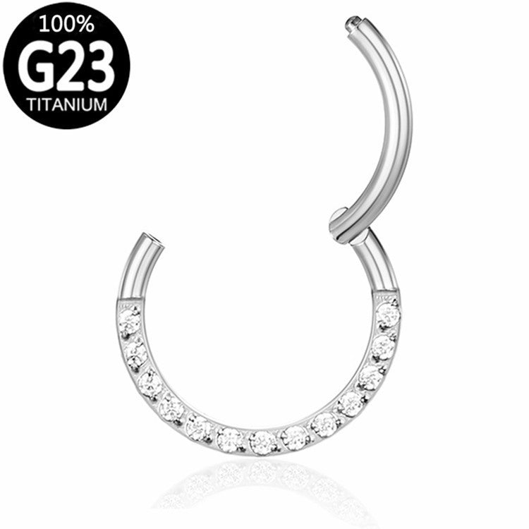 Luxury Titanium Zircon Piercing Earrings – Elegant & Hypoallergenic Design - ZENTRION