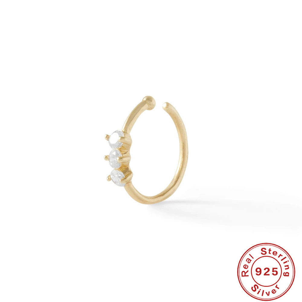 Elegant 925 Sterling Silver Geometric Nose Piercing – Chic and Modern Design for Women - ZENTRION