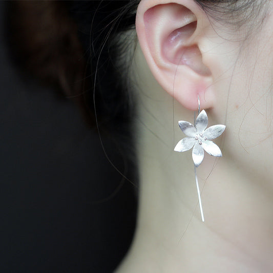 925 Sterling Silver Lotus Earrings – Elegant Floral Design for Women - ZENTRION