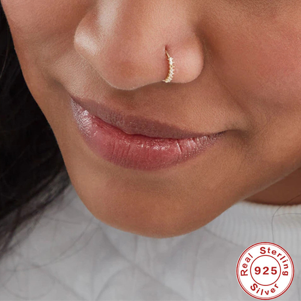 Elegant 925 Sterling Silver Geometric Nose Piercing – Chic and Modern Design for Women - ZENTRION