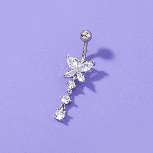 Elegant Women’s Butterfly Zircon Umbilical Ring Piercing Jewelry – Unique European & American Style - ZENTRION