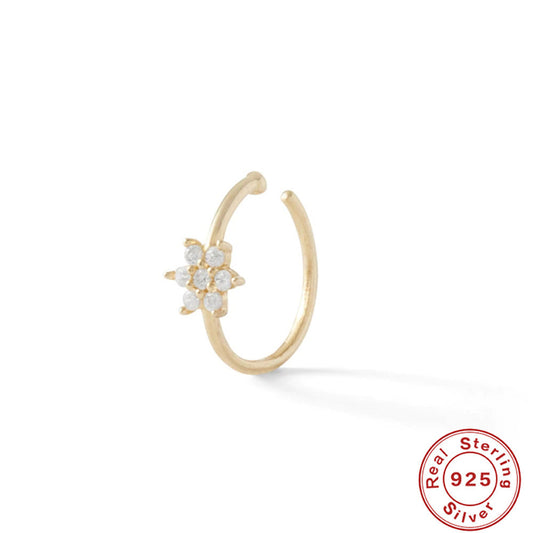 Elegant 925 Sterling Silver Geometric Nose Piercing – Chic and Modern Design for Women - ZENTRION