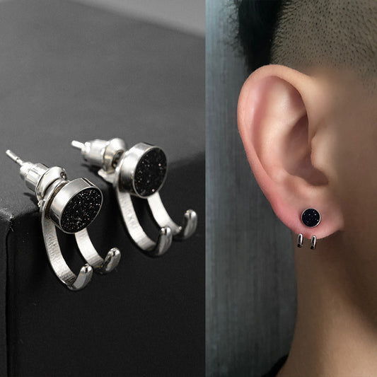 Everyday Elegance – 925 Sterling Silver Unisex Stone Earrings (Agate & Sandstone) - ZENTRION
