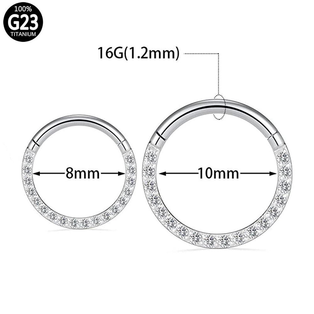 Luxury Titanium Zircon Piercing Earrings – Elegant & Hypoallergenic Design - ZENTRION